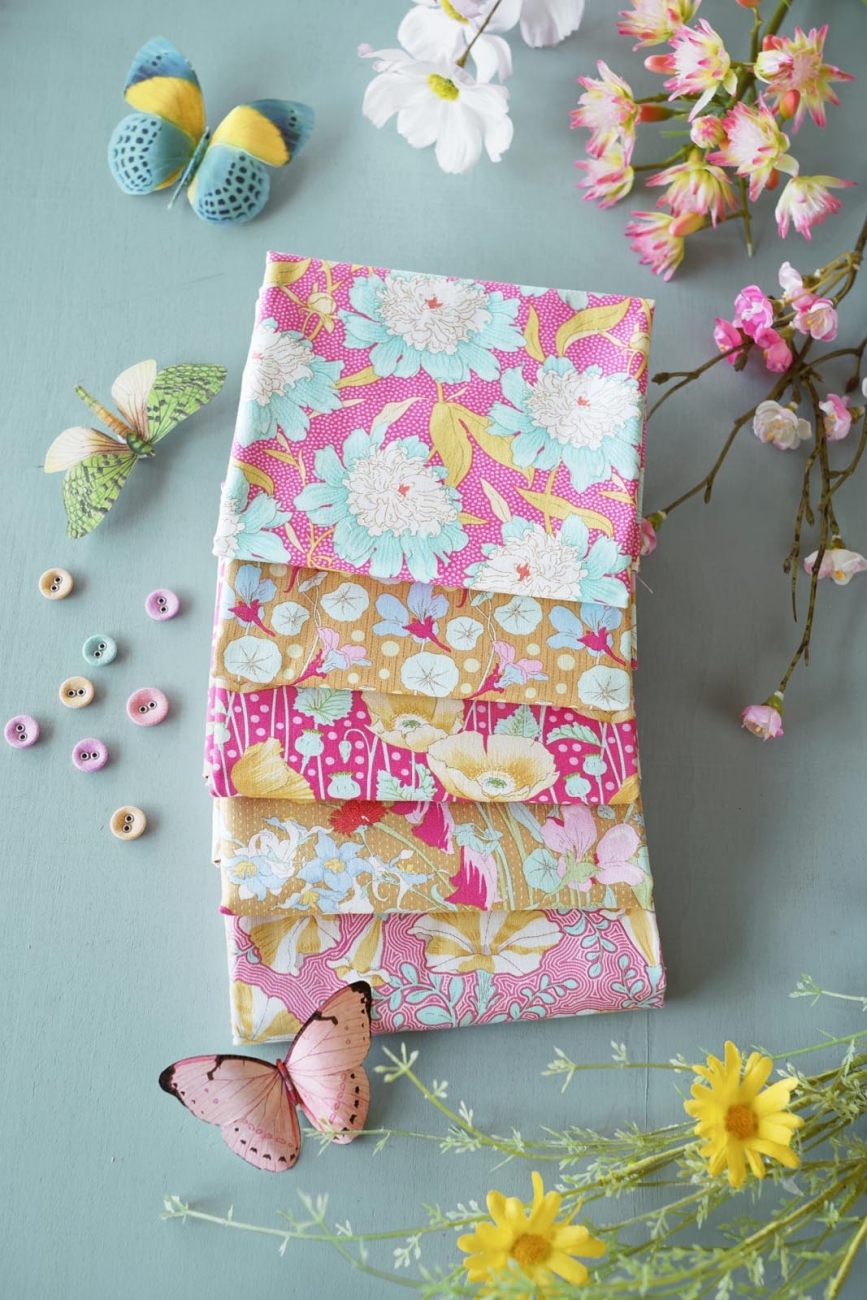 Tilda Patchwork Stoff Baumwolle - Gardenlife - Bowl Peony Pink